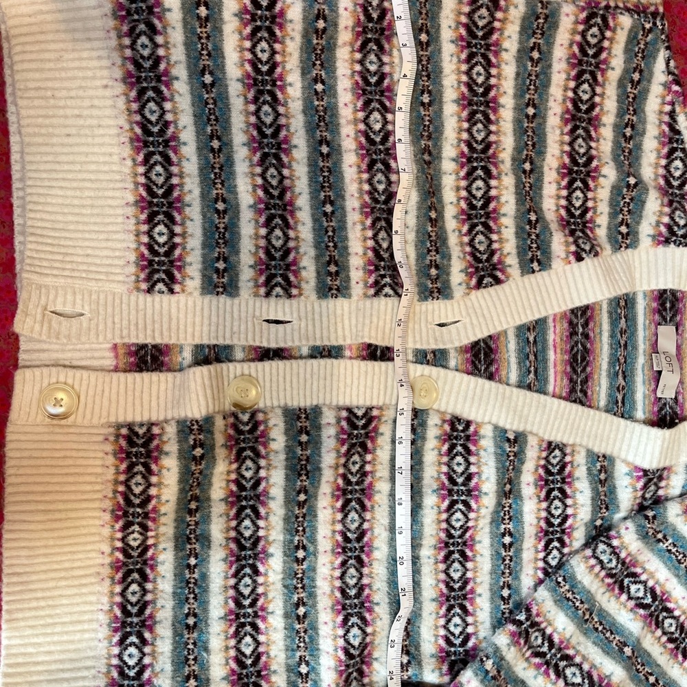 LOFT Multicolor Striped Cardigan - Picture 2 of 4